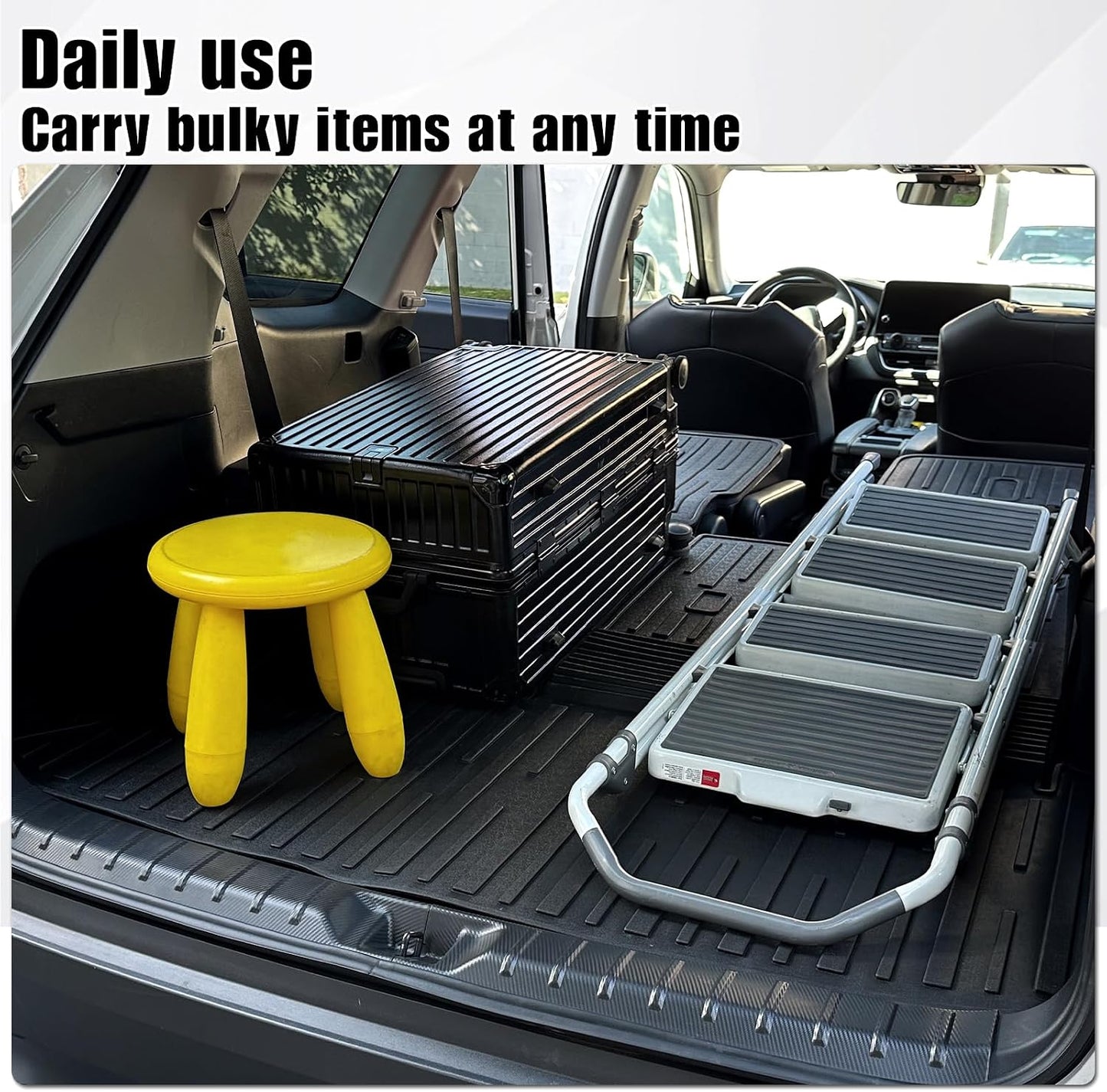 Cargo Mat with Backrest Mat 2-in-1 for 2024 2025 2026 Toyota Grand Highlander Car Mat Accessories, TPE All Weather Cargo Liner Trunk Mat(Grand Highlander-2 in 1 Trunk Mat)
