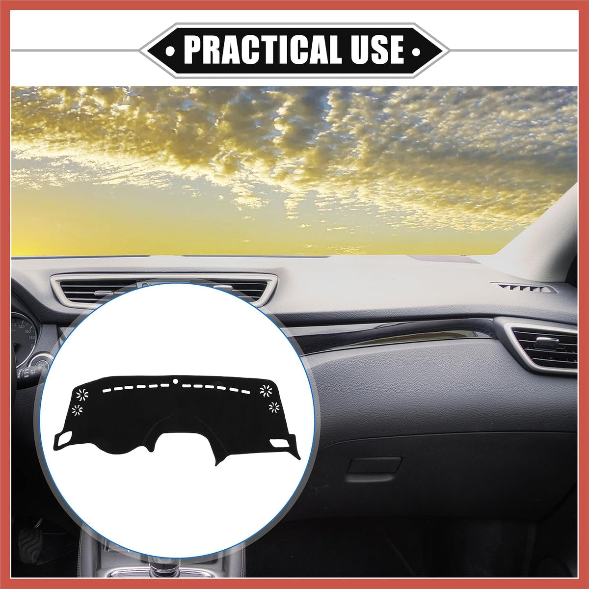 ACROPIX Car Dashboard Cover Mat Compatible for Jeep Renegade 2015-2022, Protective Polyester Black Center Console Interior Trim Dash Board Mat Car Parts