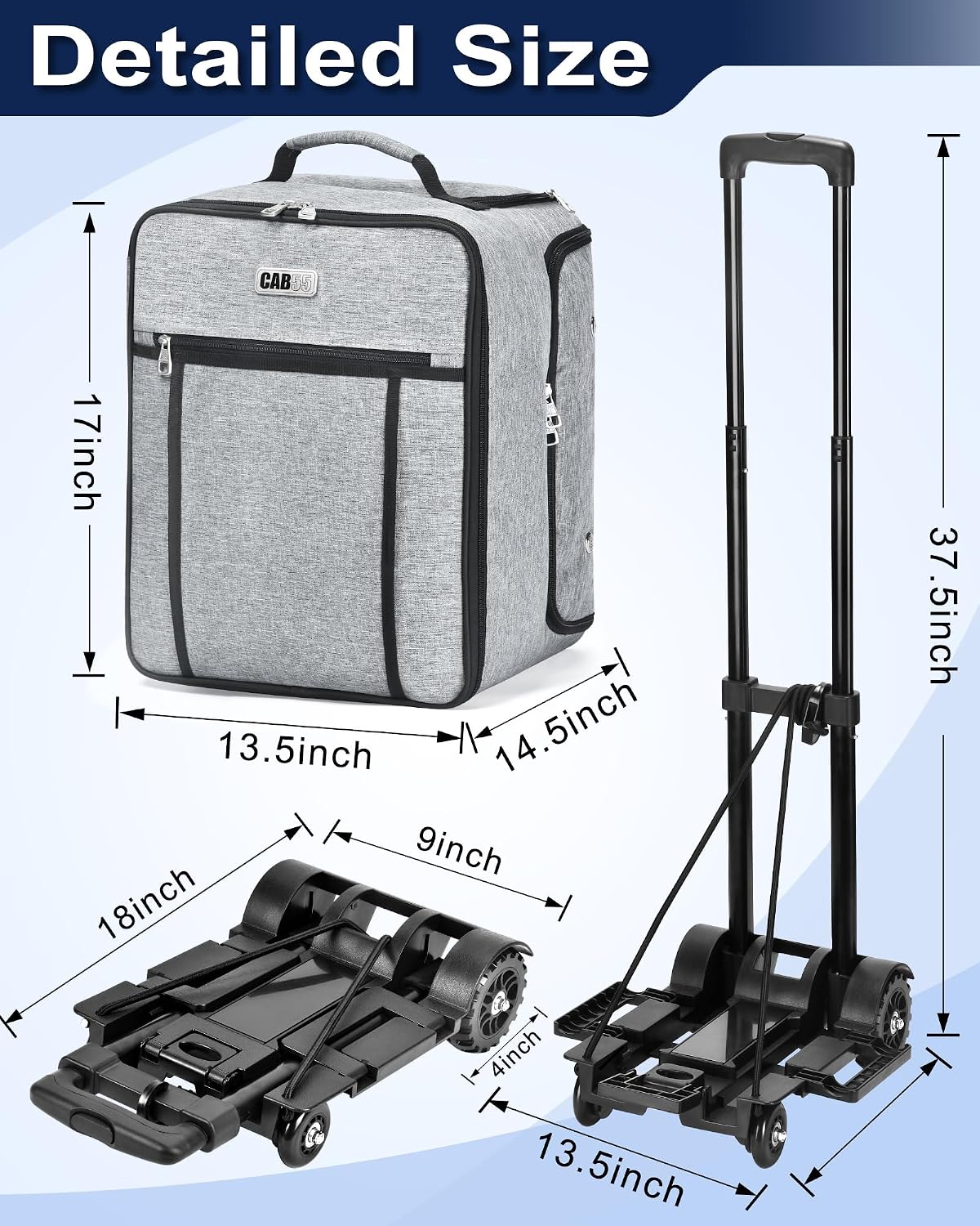 CAB55 Golf Trunk Organizer with 4 Wheels, 2 Layer Waterproof Car Golf Organizer with Separate Ventilated Compartment for 2 Pair Shoes, Golf Trunk Storage for Clothes, Accessories, Golf Gifts