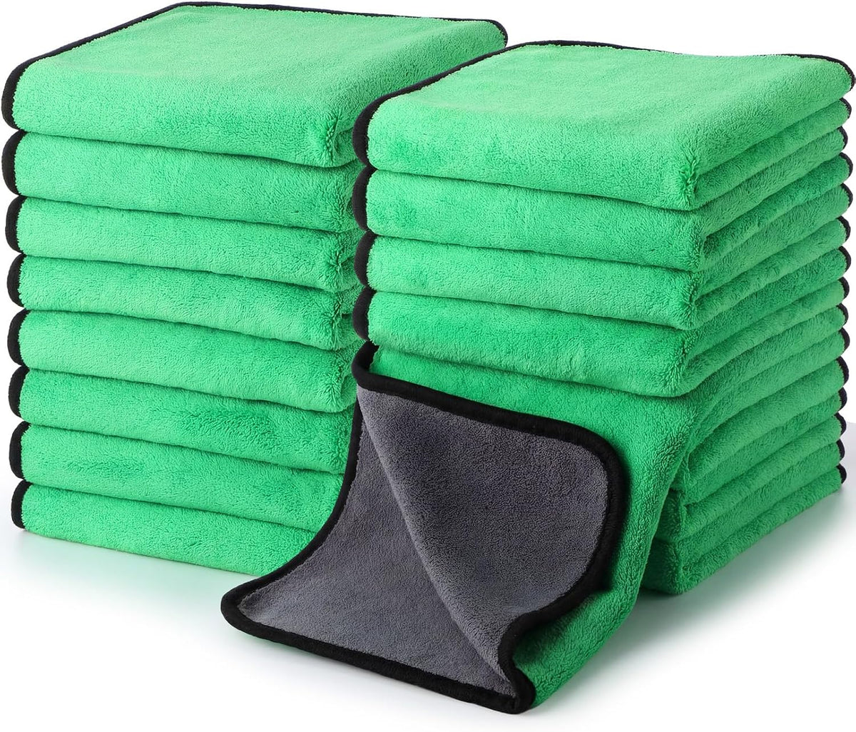 Nuenen 20 Pcs Microfiber Car Drying Towels 800 GSM Thick Plush, Blue