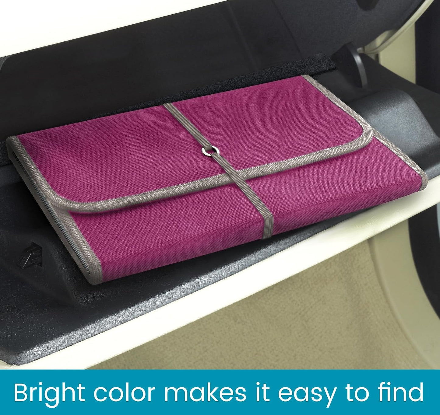 High Road Glove Box Organizer - Insurance and Registration Holder for Car Documents and Paperwork - Expandable Front Seat Organizer with Card Pockets