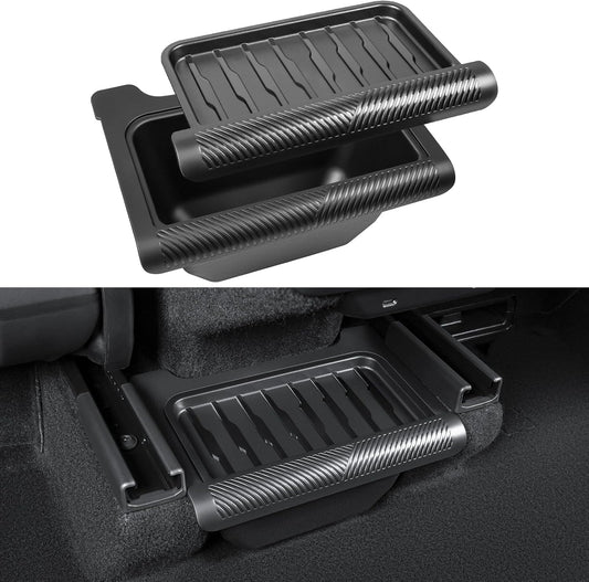 2026 New Model Y Juniper Backseat Trash Can Organizer TPE Storage Box with Anti-Slip Lid Cover Underseat Storage Tray for 2025-2026 Tesla Model Y Juniper Accessories