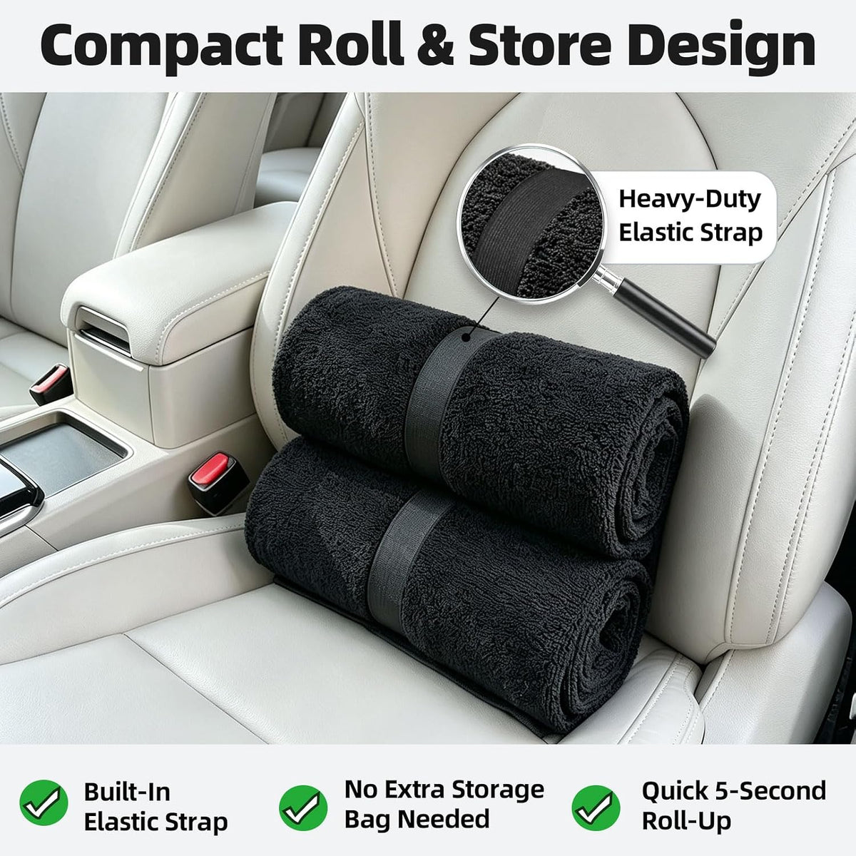 Leader Accessories Waterproof Towel Front Bucket Seat Covers, 2pcs Black