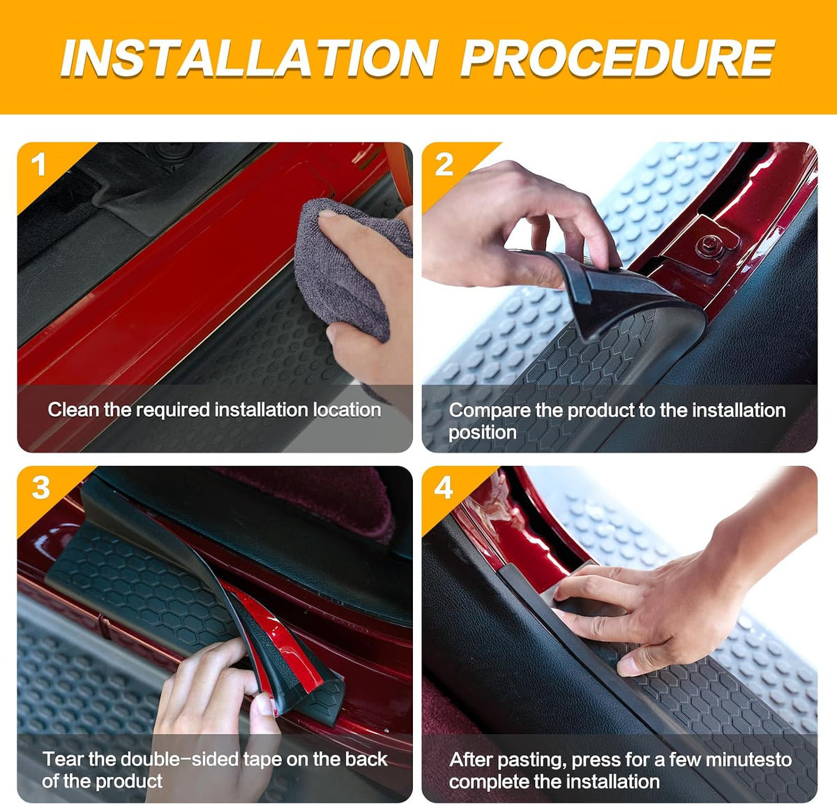 4PCS for Jeep Gladiator Door Sill Guards Kit for 2018-2026 Jeep Wrangler Accessories Door Entry Guard Protector for 2020-2025 Jeep Gladiator JT Accessories Car Door Sill Protector for Jeep Wrangler JL