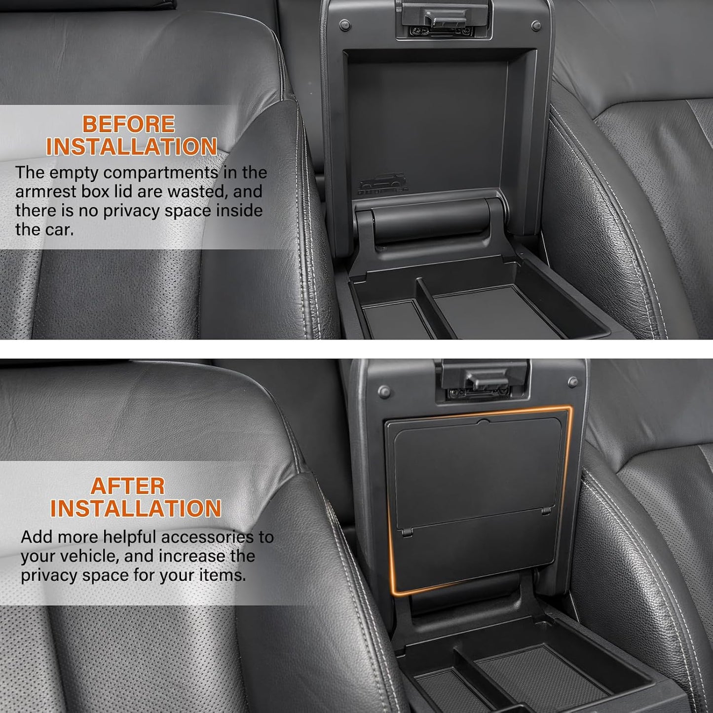 JKCOVER Center Console Hidden Organizer Compatible with Toyota 4Runner 2025 2026 Box Accessories Armrest Secret Compartment One-Touch Hidden Storage Box
