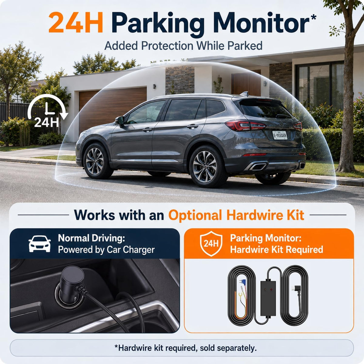 Dash Cam Front and Rear, 2.5K+1080P Dual Camera for Cars, 2" IPS Screen