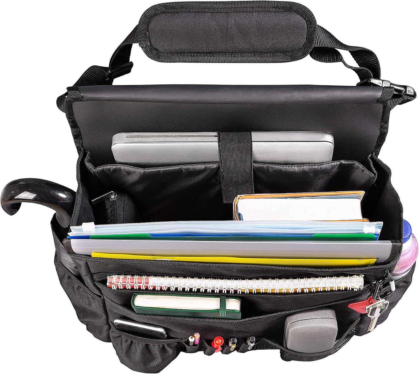 Front Seat Car Organizer with Cover and Laptop Storage - Back Seat or Passenger Car Organization with Adjustable Straps - Universal for Police, Driver, Office, Travel, Truck, Ideal for Law Enforcement