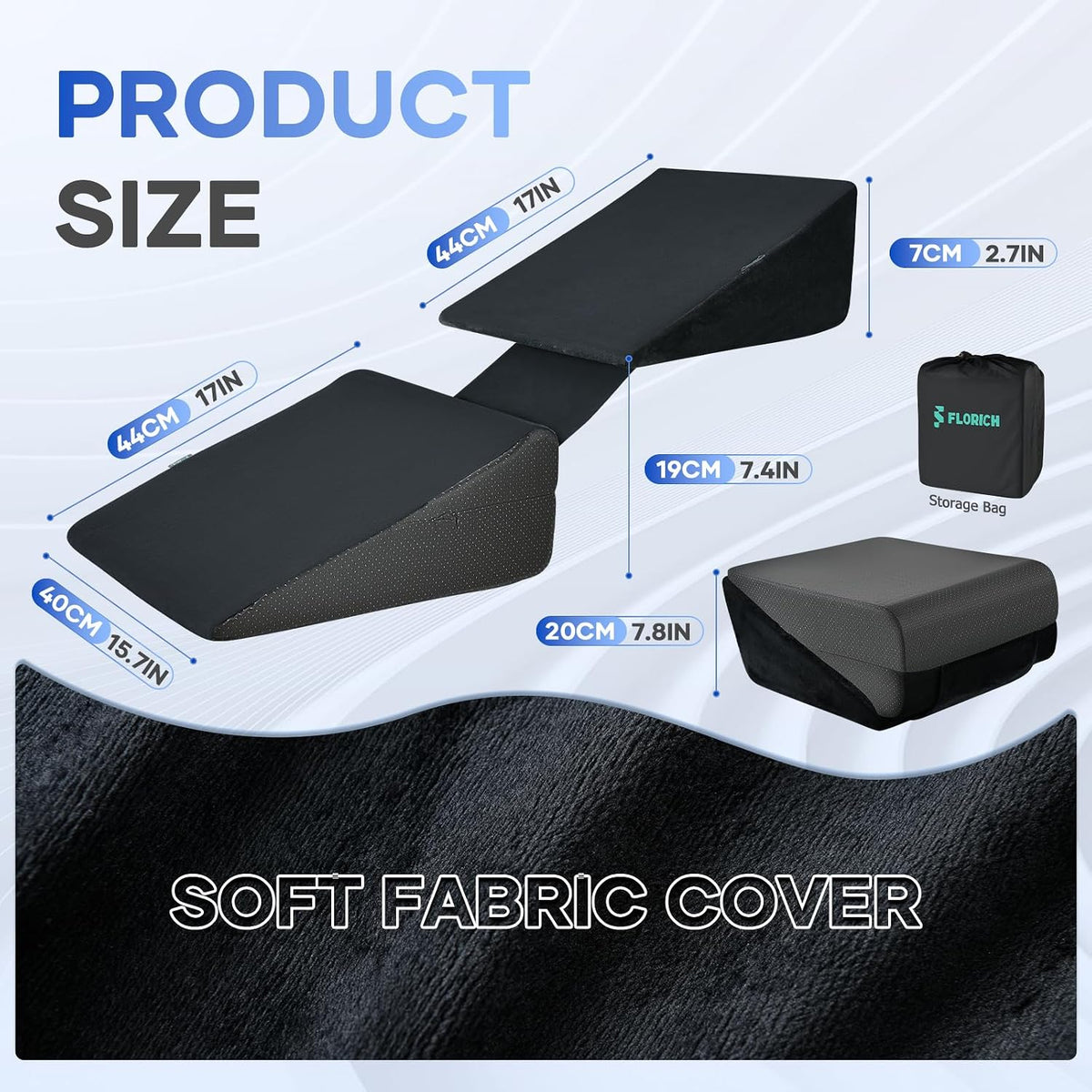 FLORICH Car Booster Seat Cushion Car Sleeping Pad Universal Car Seat Cushion Legs Rest Pads, Black