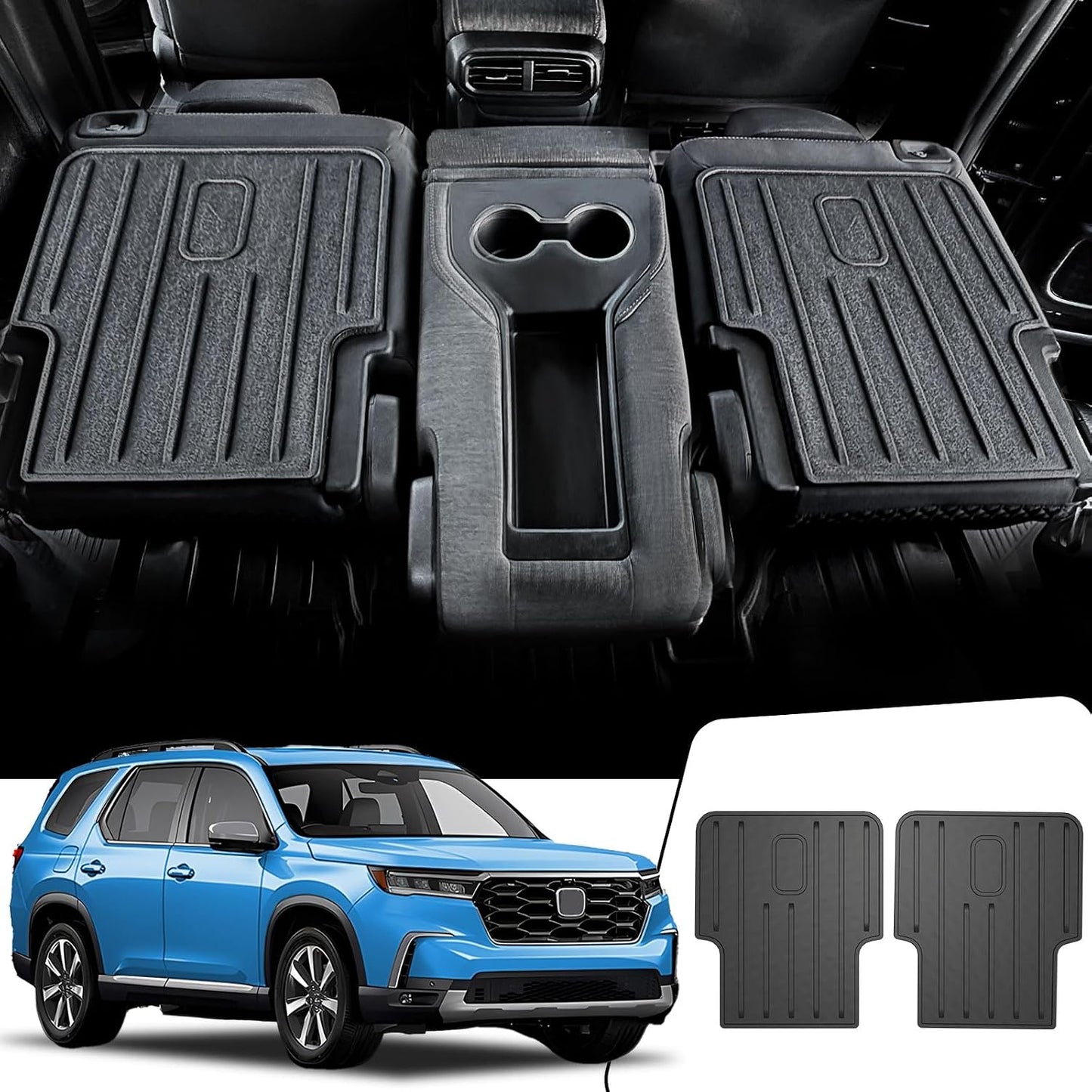 Kick Mats Backrest Mats for Honda Pilot 2026 2025 2024 2023, All Weather TPE 2nd Row Seat Back Protector Car Accessories for Pilot (Kick Mats)