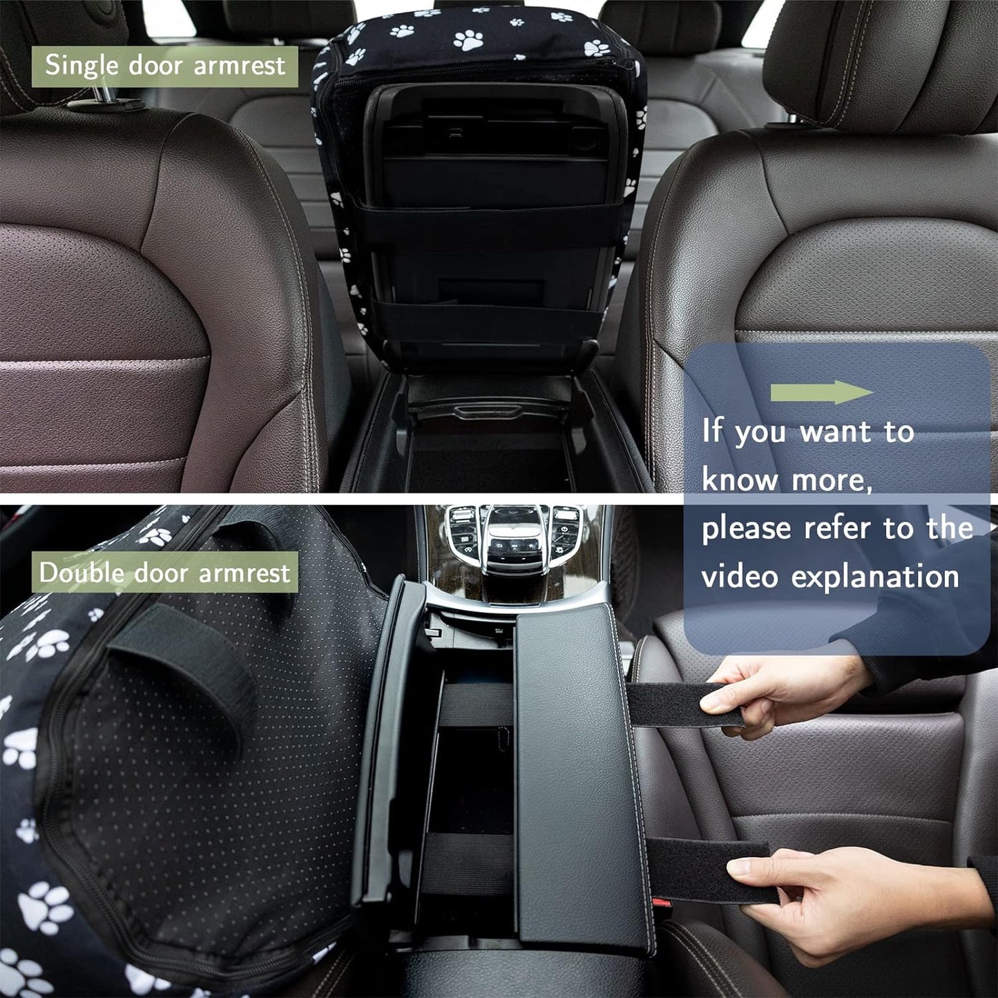 Center Console Dog Car Seat Safe Travel for Small Dogs Under 15 lbs Detachable Washable Pet Carrier with Storage Pockets & Safety Leash,Black