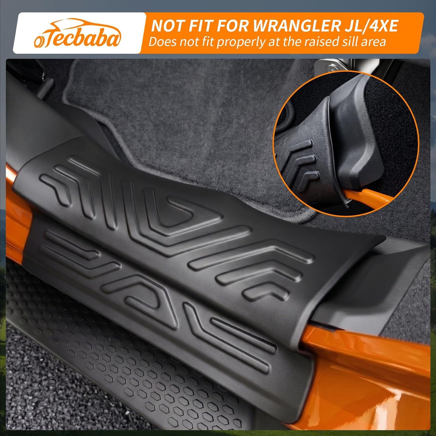 Door Sill Protector Compatible with 2020-2026 Jeep Gladiator JT Full Coverage Door Sill Guards TPE Protection All Weather 4PCS for 2025 Gladiator Accessories