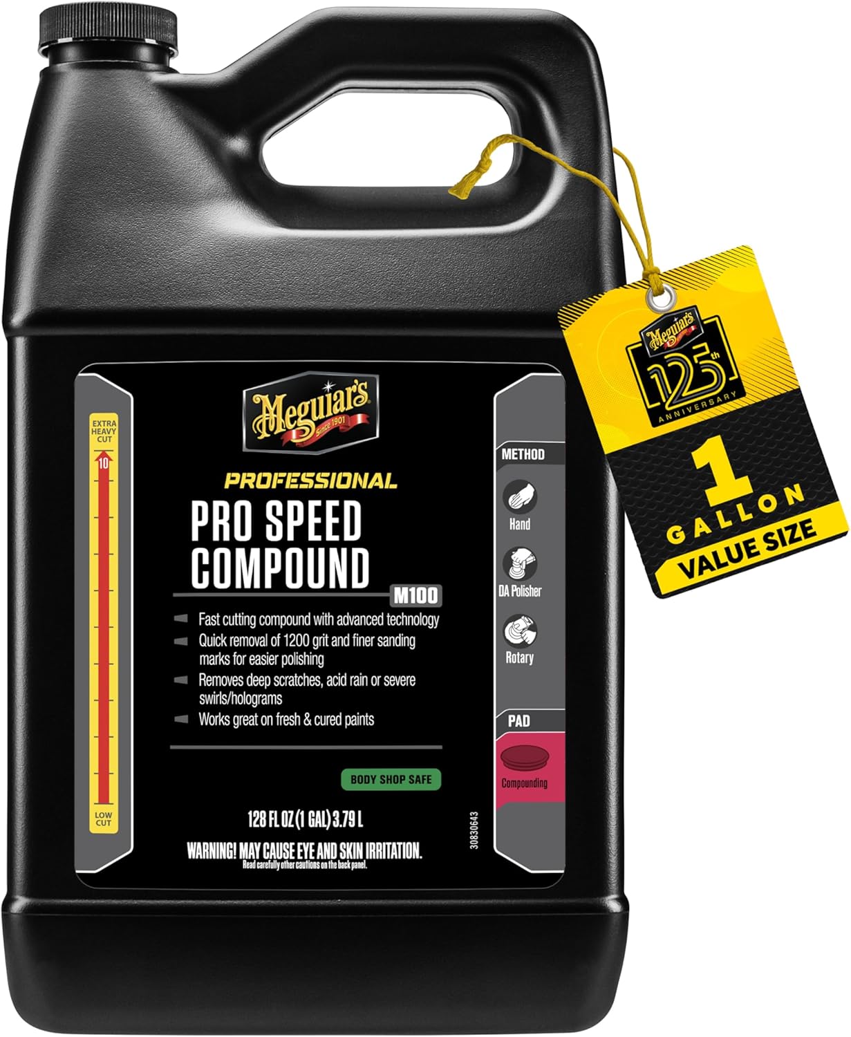 Meguiar's Pro Speed Compound M10032, Fast-Cutting Rubbing Compound for Cars, Offers Heavy Scratch and Swirl Removal, Professional Car Polish, Car Compound Removes up to 1200 Grit Sanding Marks, 32 Oz