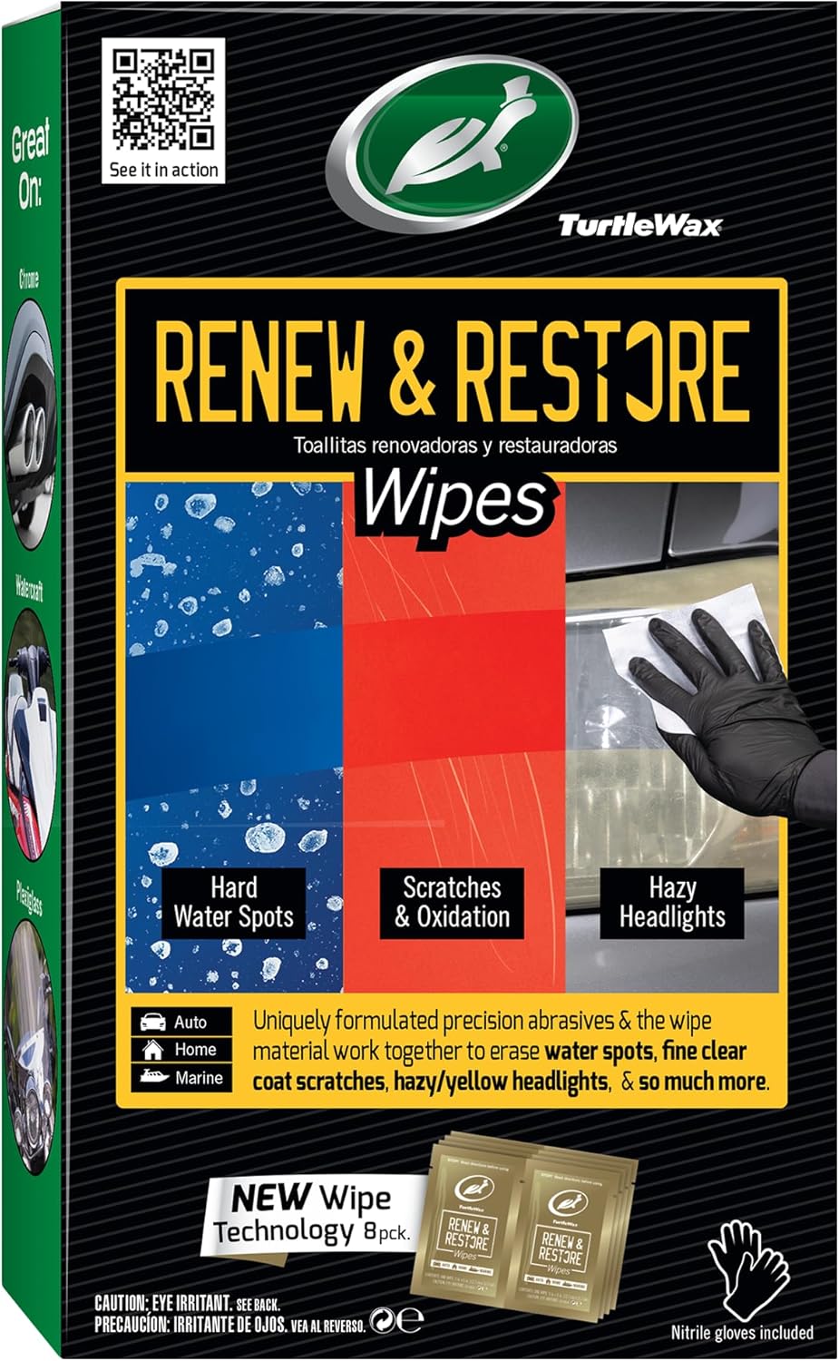 Turtle Wax Renew & Restore Compound Wipes (Pack of 8)