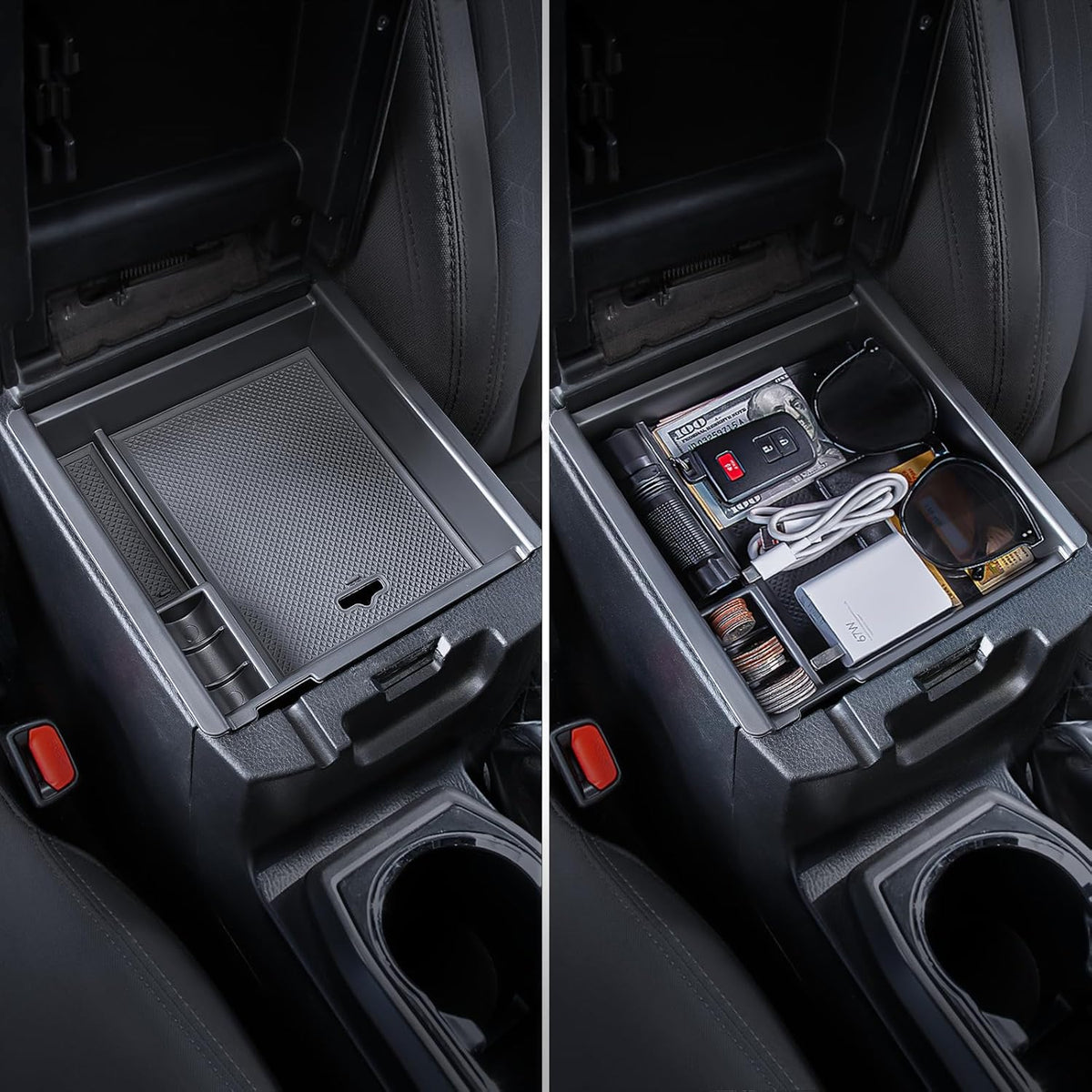 Carlimeki Center Console Organizer (3-piece set) for Tacoma 2016-2023 - for Tacoma Accessories