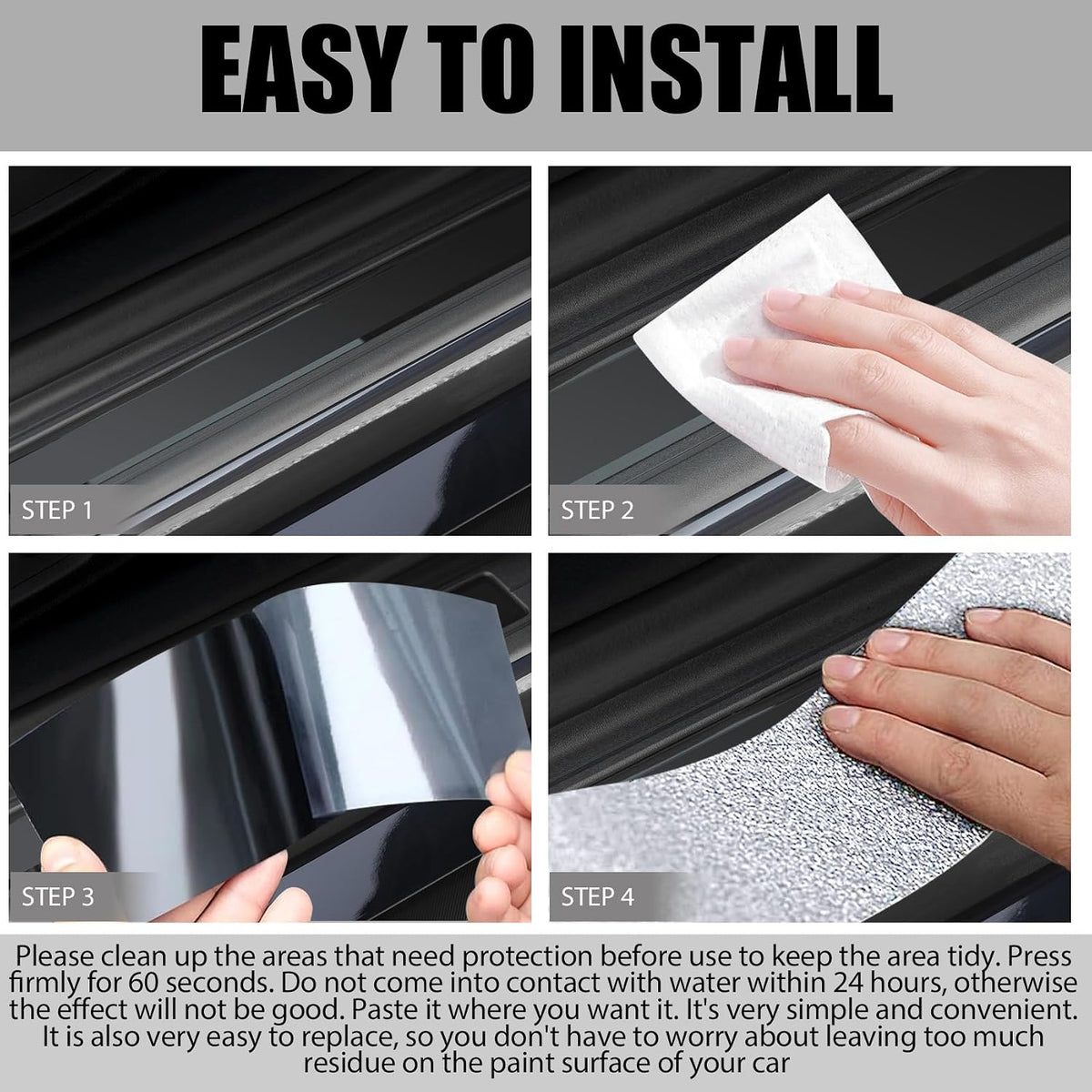 Universal Car Door Edge Guards, Car Door Protector, Waterproof Automotive Vinyl Wrap Film, Anti-Collision Auto Door Sill Protector & Entry Guard Scuff Shield for Most Vehicles Trucks (White)