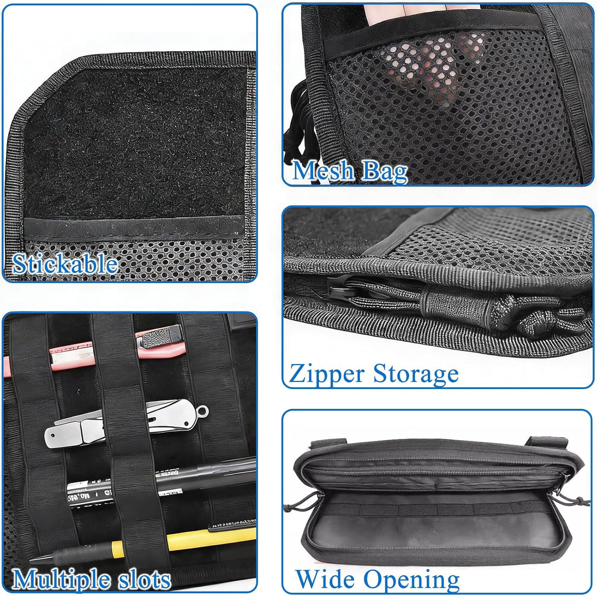 Car Visor Organizers Tactical Visor Molle Heavy Duty Zipper Storage Pouch Molle Panel Accessories Sun Visor Organizer Tactical Molle for Cars SUV Trucks