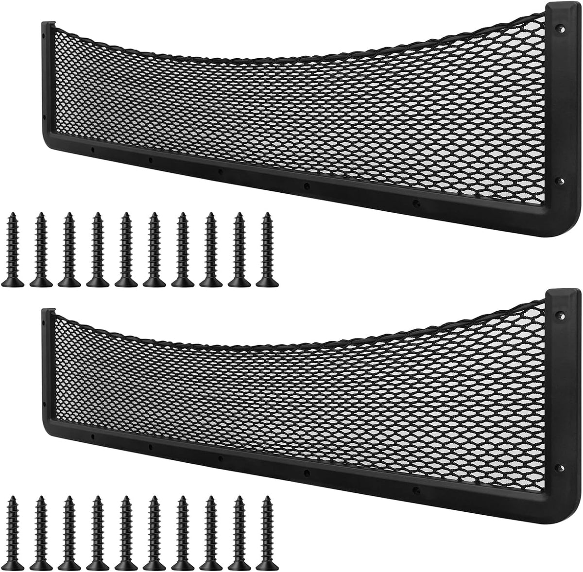 ABS Plastic Frame Automotive Cargo Nets Car Net Pocket Phone Car Mesh Net Holder RV Storage Boat Cargo Pocket Organizer Framed Mesh Net Pocket with Screws for Auto RV Net(4, 9 x 4 Inch)