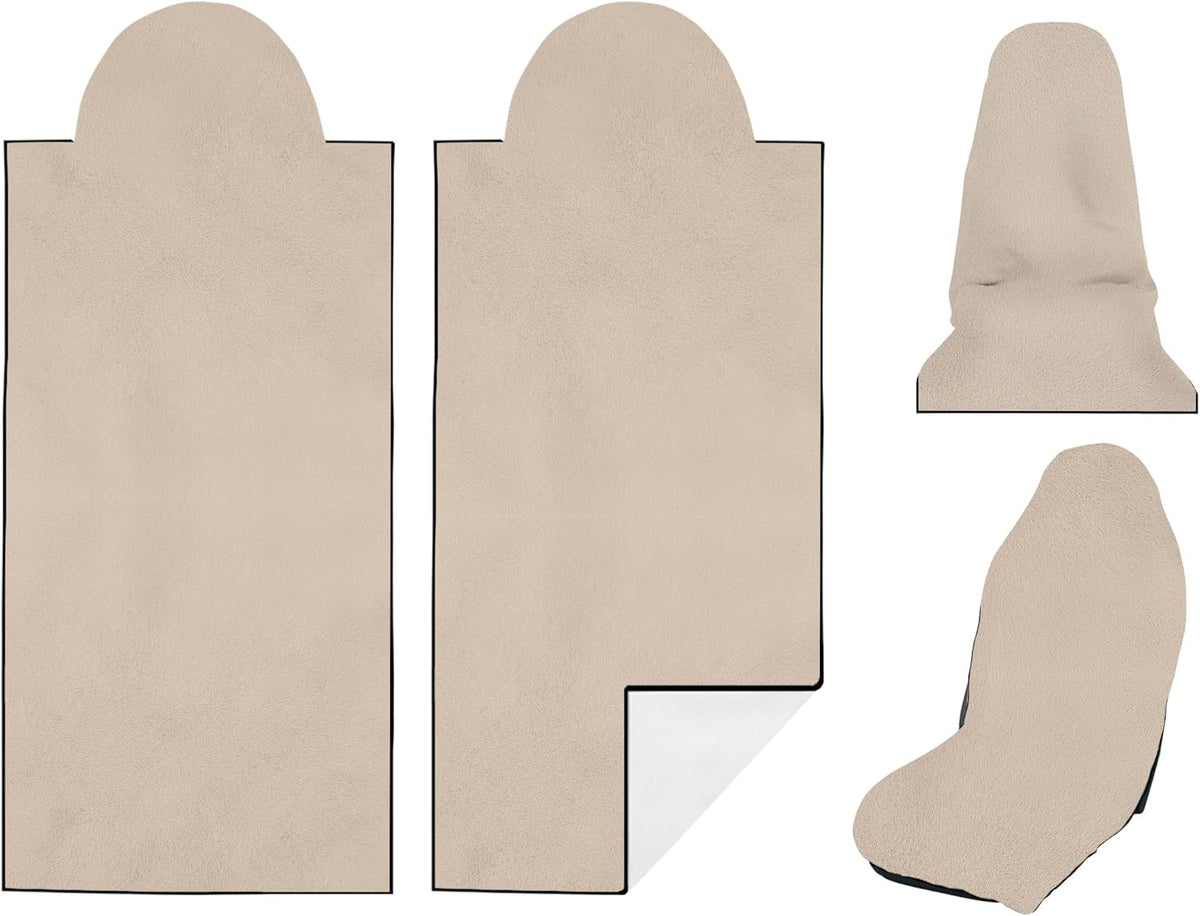 2 Pack Car Seat Towel Covers for Gym, Front Seats, Beige