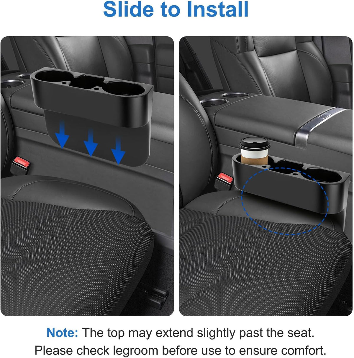 EEEKit Extra Cup Holder for Car: Seat Wedge Car Cup Holder Organizer
