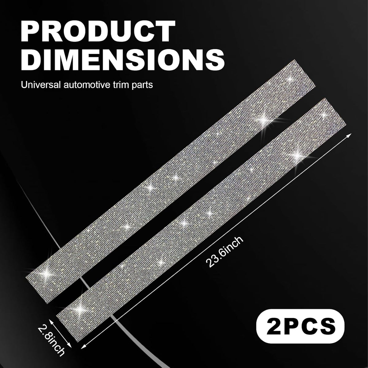 2 PCS Bling Car Door Sill Protector, Rhinestone Auto Door Entry Guard Anti-Scratch Protective Strip, Sparkling Anti-Collision Threshold Bumper Scuff Sticker for Most Cars (Colorful, 2.75 Inch)
