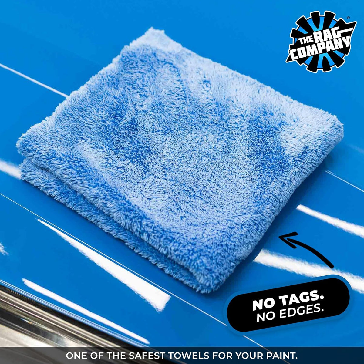 The Rag Company Eagle Edgeless 500 Detailing Towel, 16x16 in, 4-Pack