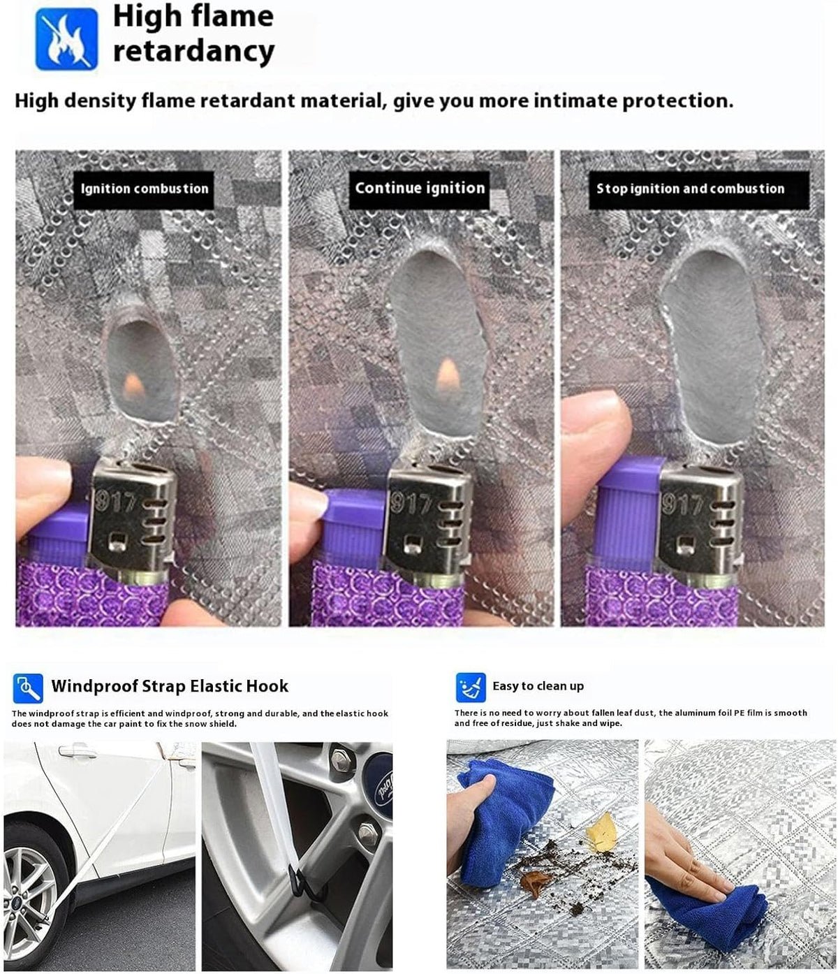 Windshield Cover – ice Snow All‑Season Protection Portable Foldable practic