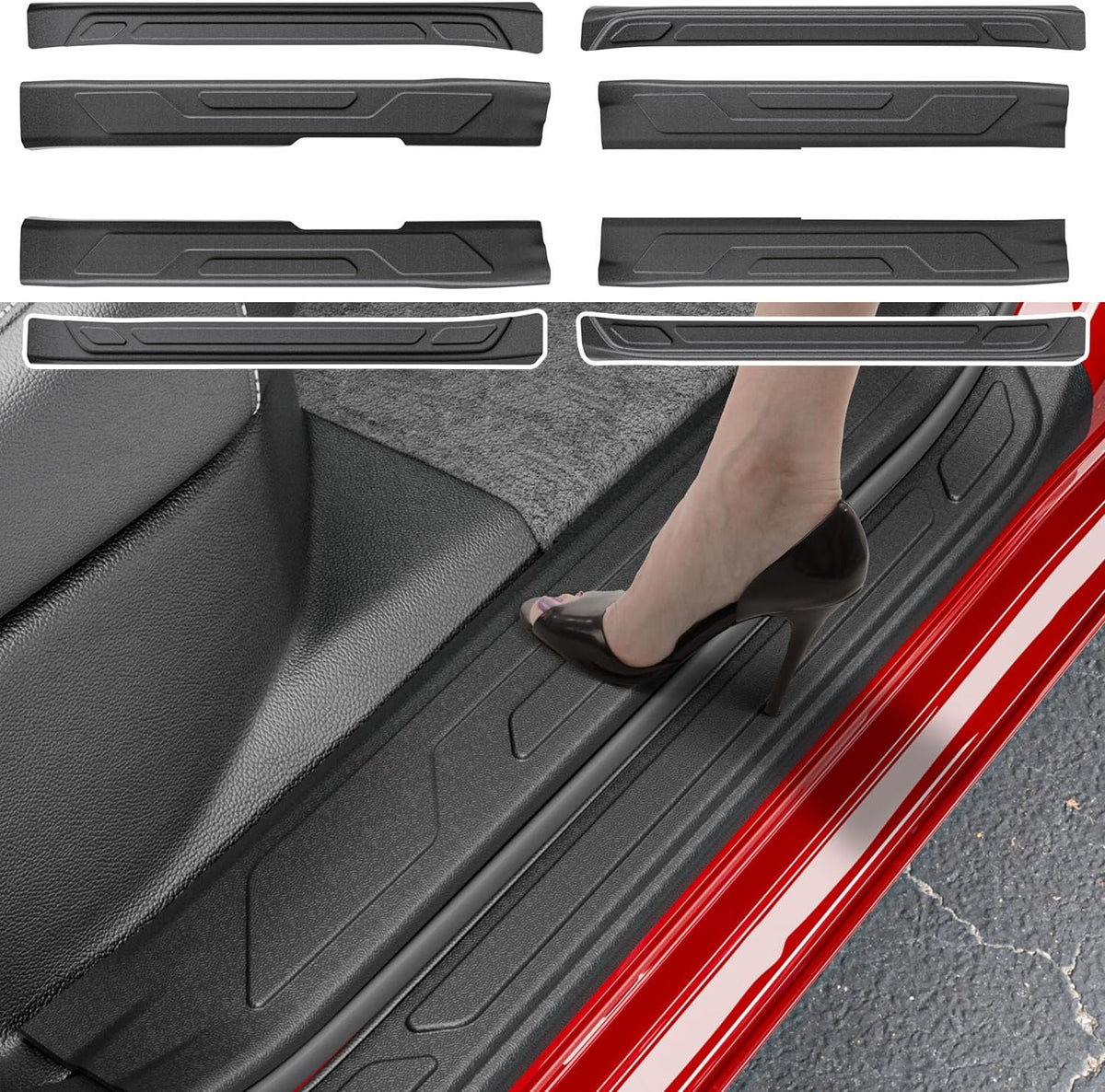powoq 8Pcs Door Sill Protectors Compatible with 2022-2026 Toyota Tundra