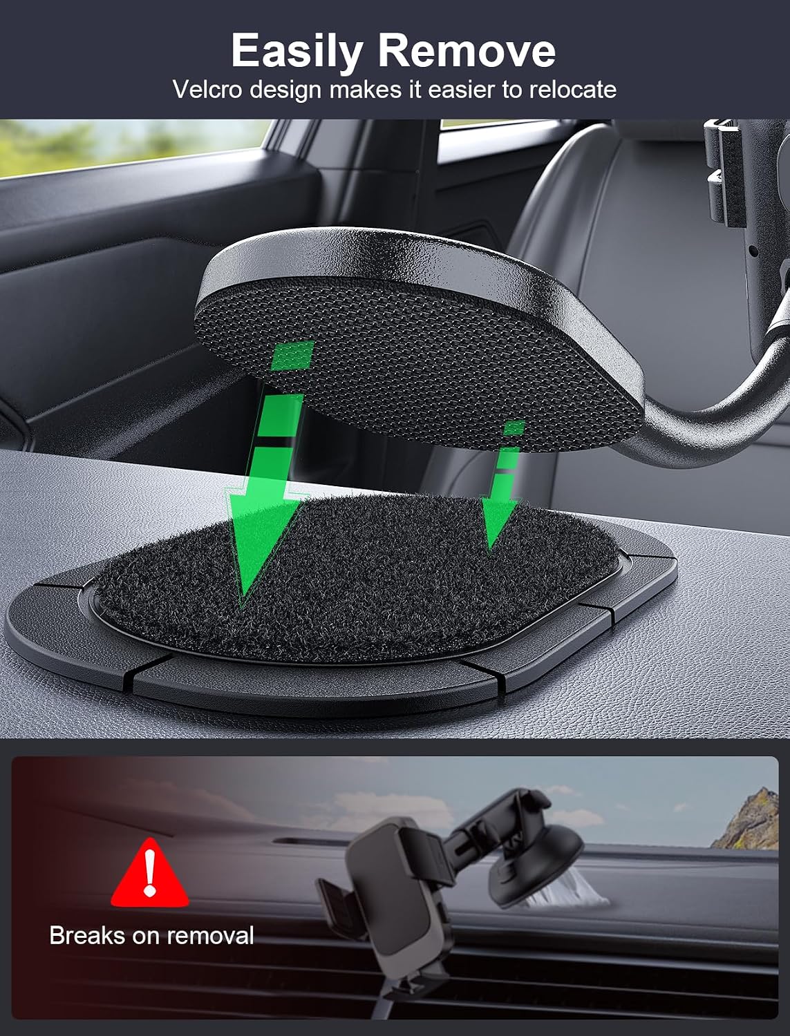 Wireless Car Charger Adjustable Gooseneck Dashboard Car Mount Fast Charging