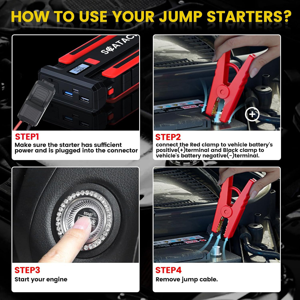 Scatach 6000A Car Battery Jump Starter,12V Car Jumper Starter Portable