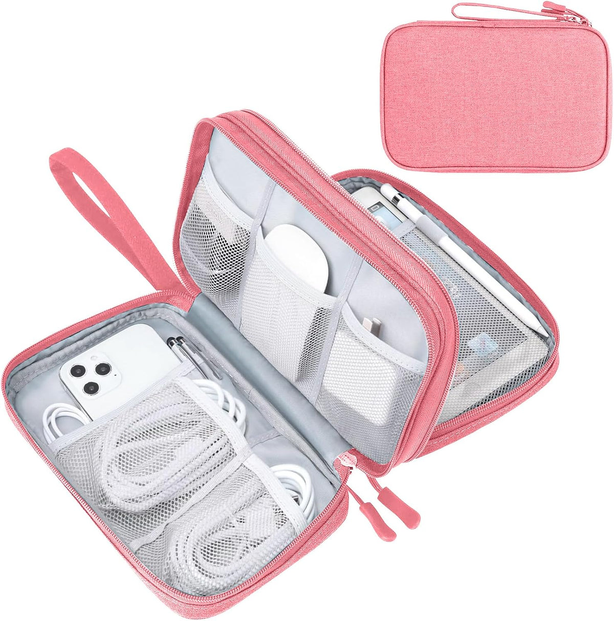 FYY Electronic Organizer, Travel Tech Pouch Bag, Large, Pink