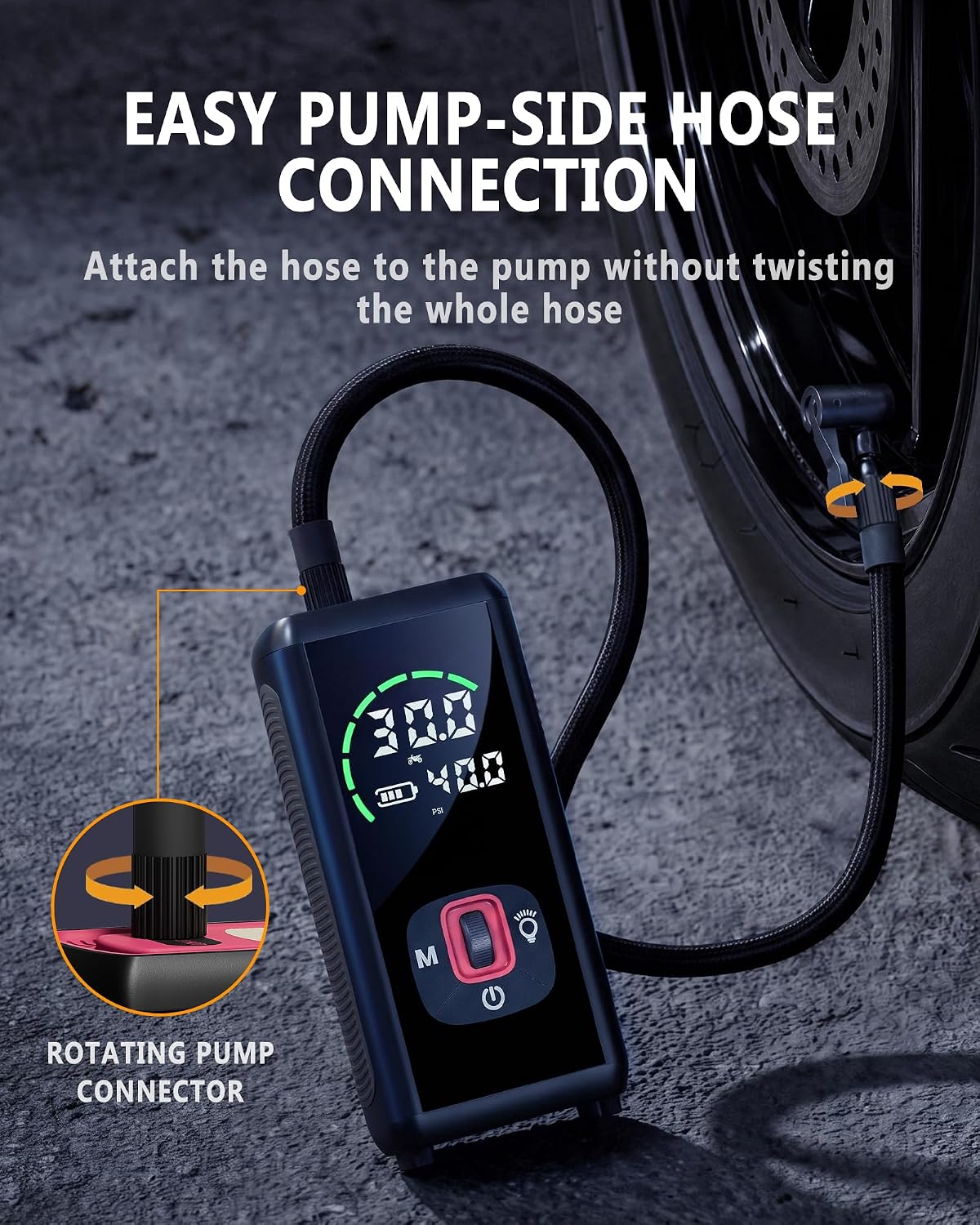 Wireless Tire Inflator Portable Air Compressor, 150PSI, 6000mAh Battery Powered, Cordless Digital Pump with LED Emergency Light and LED Pressure Gauge Display for Cars Bikes Balls, Auto Shut-Off