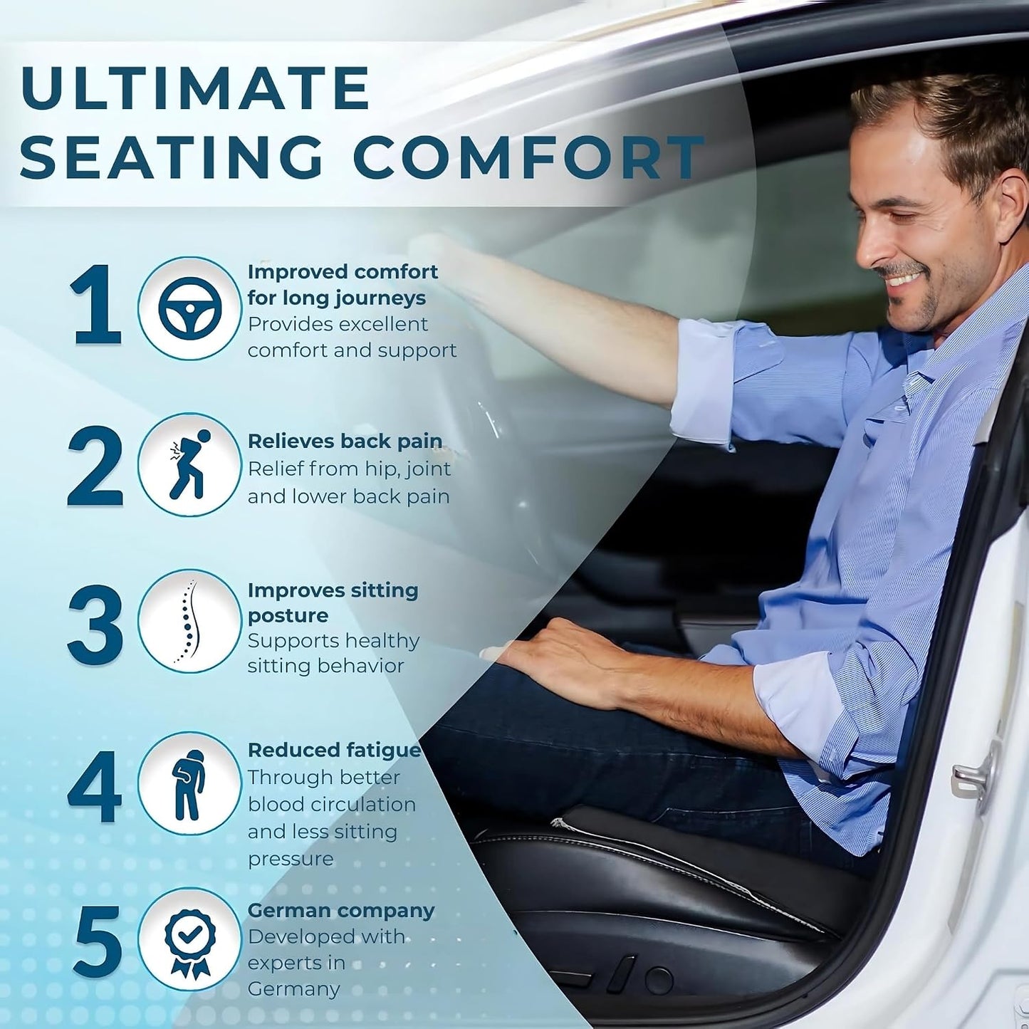 Healthfix® Car Lumbar Support Pillow | Back Cushion to Help Improve Posture (Hard)