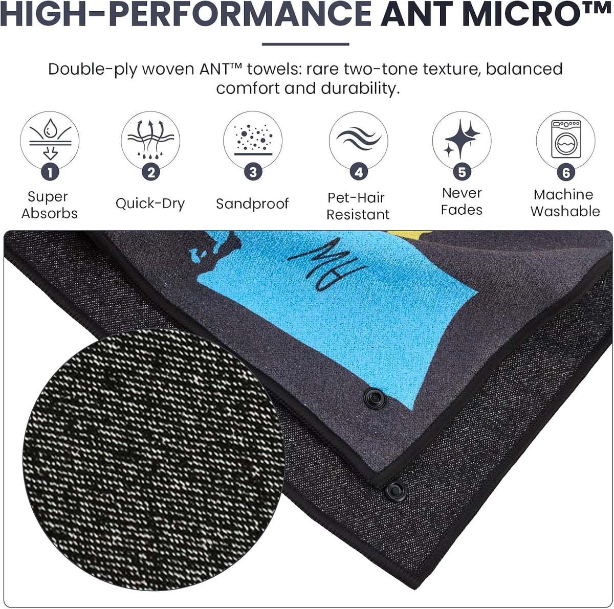Car Seat Cover Towel for Front Seats Non-Slip with Headrest Pocket & Strap