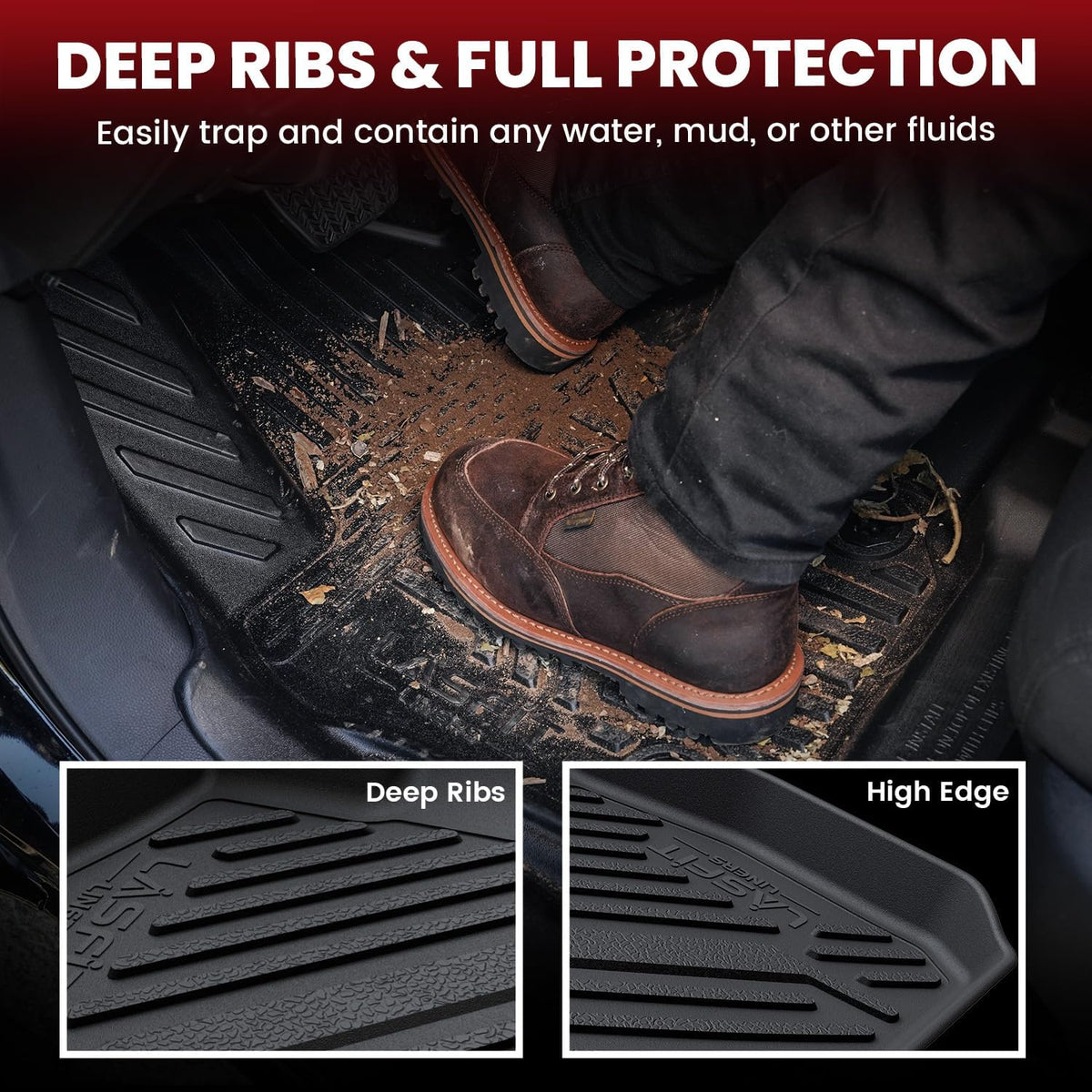 LASFIT Floor Mats for Honda Accord 2012 2011 2010 2009 2008 (Only Sedan)