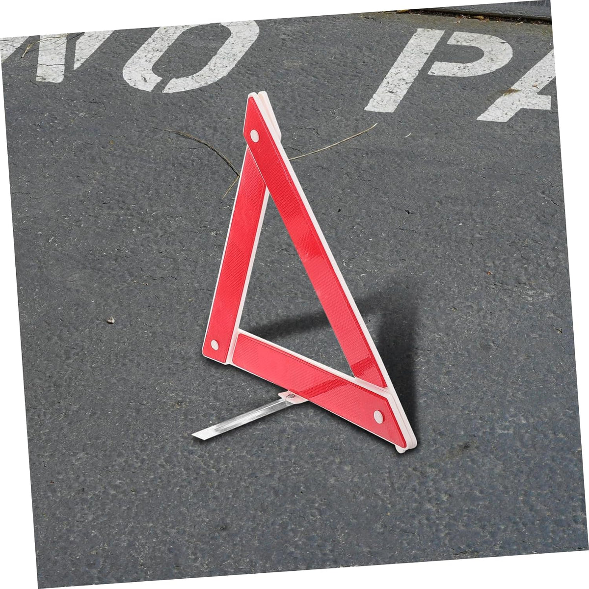 Foldable Roadside Warning Triangle Reflector for Drivers Red Plastic