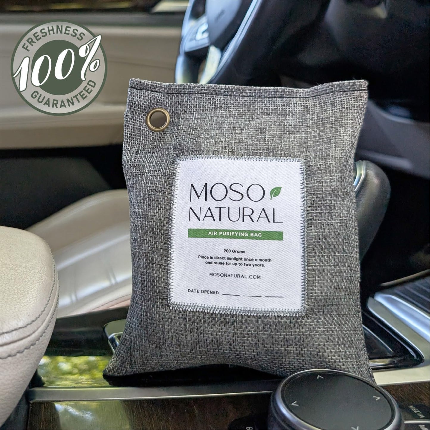 Moso Natural Air Purifying Bag 200g (4 Pack) Premium Charcoal Odor Absorber, Car Odor Eliminator & Closet Deodorizer for Home & Pet, Lasts 2 Years, Unscented Bamboo Charcoal Bags, HGTV Editors' Pick