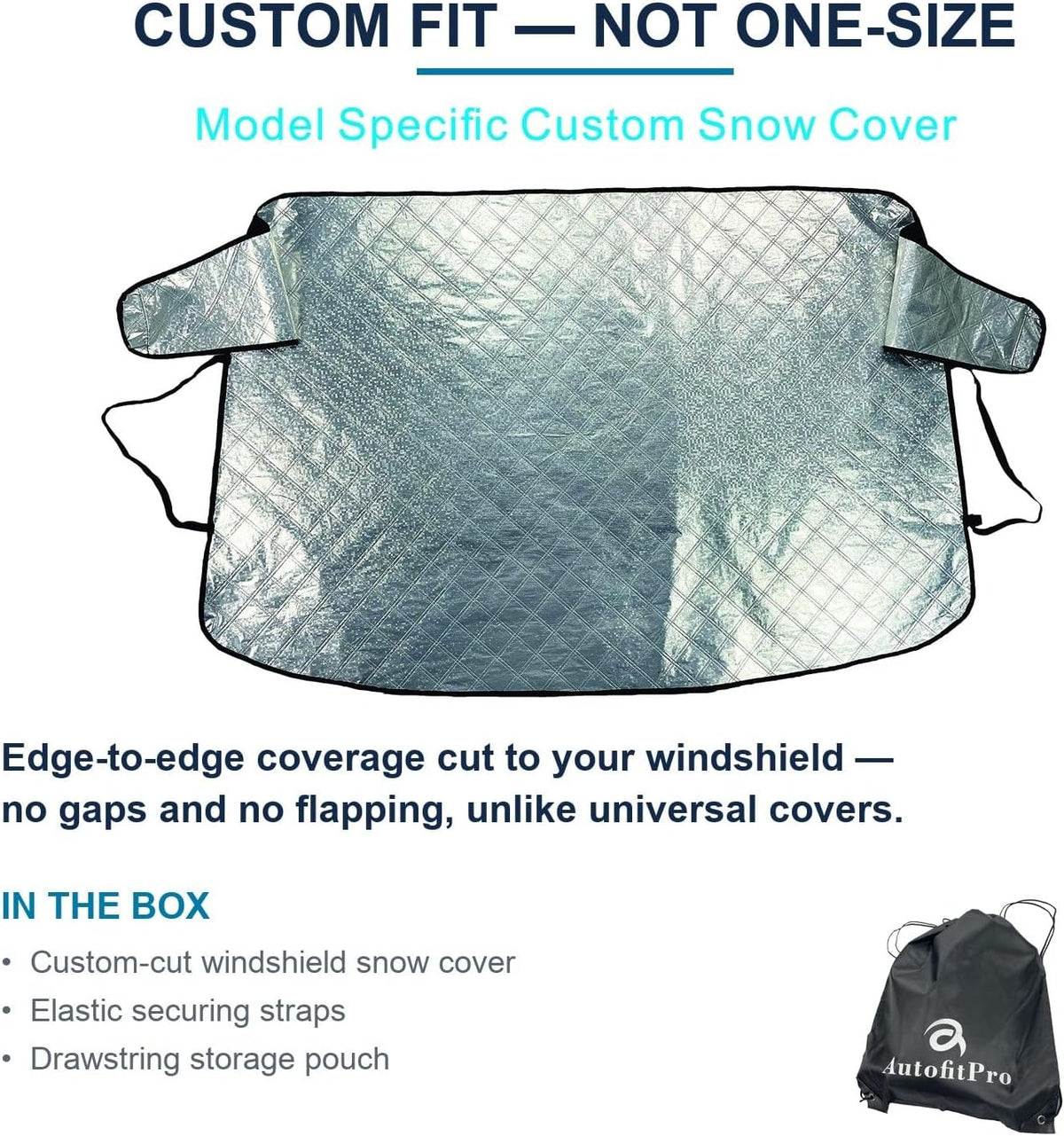 Subaru Forester Windshield Snow Cover 2014-2018 Custom Fit Windshield Cover for Ice and Snow Frost - Triple-Layer Insulated Waterproof with Elastic Straps and Storage Pouch