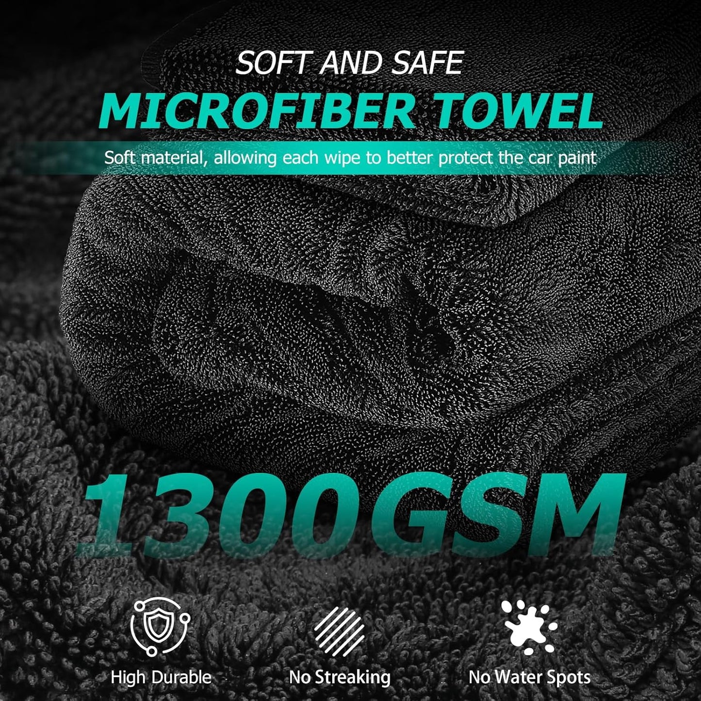 Microfiber Towels For Cars 2-Pack Car Drying Towel 1300 Gsm Ultra-Large Soft Microfiber 35" x 27.5" &amp; 19.7" x 11.8" Towels Are Great For Car And Home Cleanups No Streaks, Scratches Or Water Spots