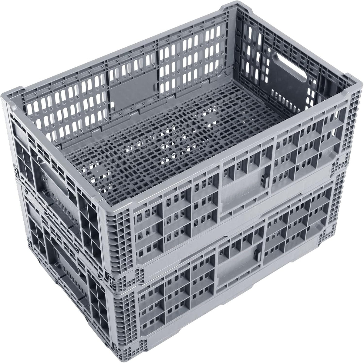 Collapsible Storage Bin/Containe，43 Liter Transfer box,crate Transit storage of various items (23.6" L x 15.7" W x 7.1" H-two)