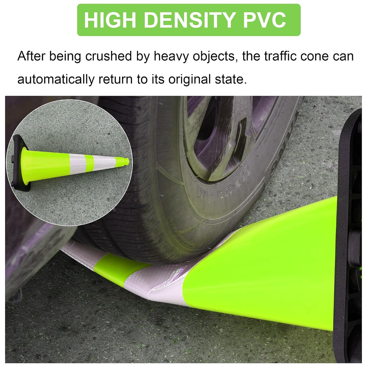 OrangeStar 8 Pack 28" Traffic Safety Cones, Green Cones Construction Cones