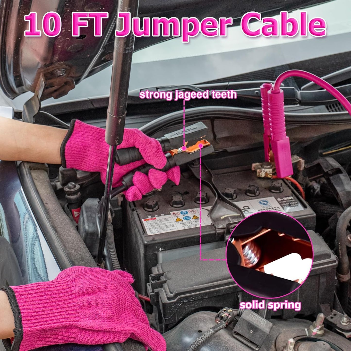 CALBEAU Roadside Emergency Car Kit for Vehicles, Pink Emergency Roadside Assistance kit with Car First Aid Kit, Thoughtful Car Emergency Kit for Women, Men, New Drivers and Adventurers Gifts