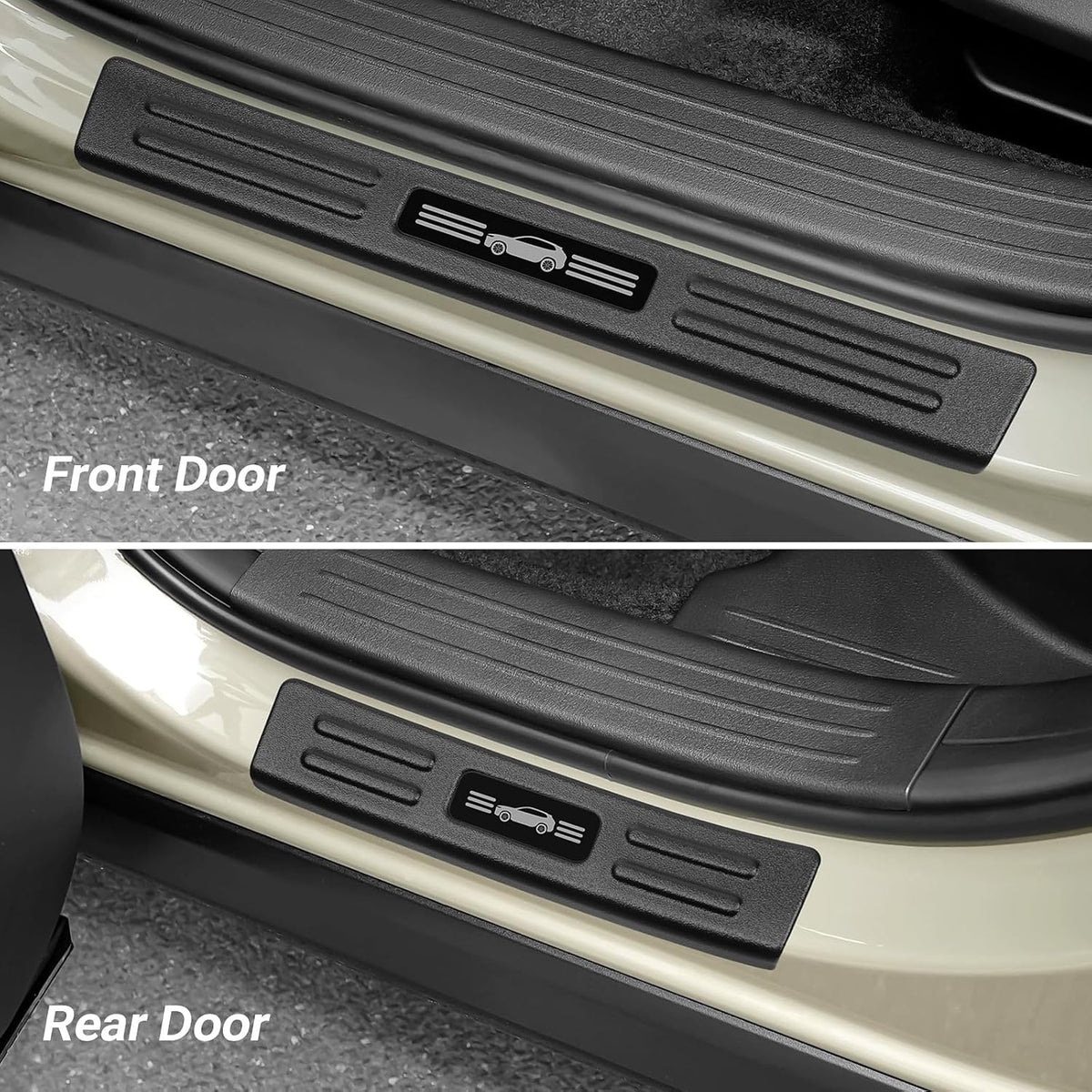 4PCS Door Sill Protector Compatible with Mazda 2023-2026 CX50 CX-50 Accessories Matte Black ABS Plastic Material Automobile Door Entry Guards