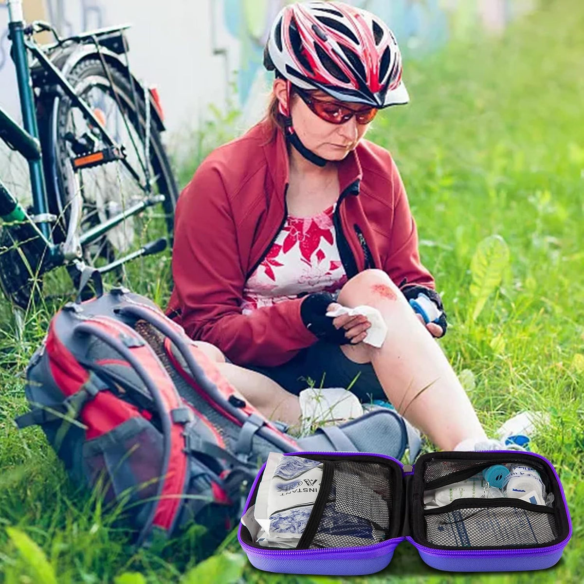 First Aid Kit 277PCS Car Home Camping Essentials Purple Emergency Kit