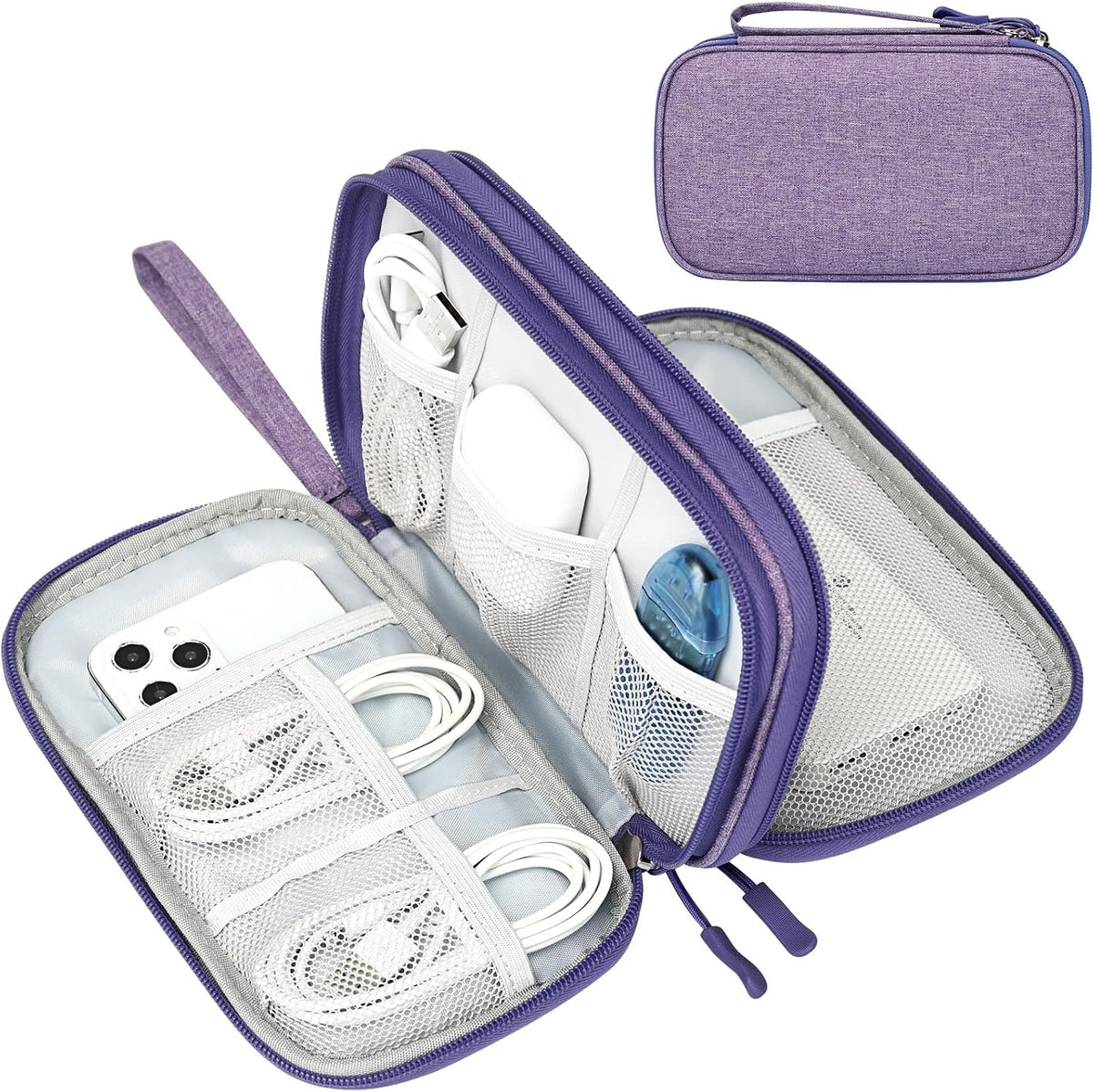FYY Electronic Organizer, Travel Tech Pouch Bag, Medium, Dark Purple