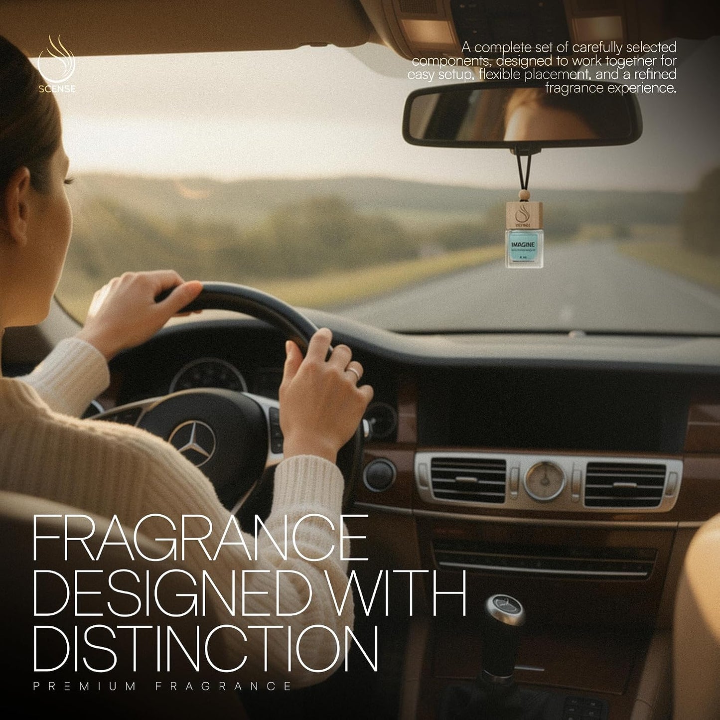IMAGINE Luxury Car Air Freshener for Men | Perfume Style Car Fragrance Diffuser & Vent Clip | Odor Eliminator Fresh Car Smell Long Lasting Scent Refillable | Premium Car Scent by SCENSE