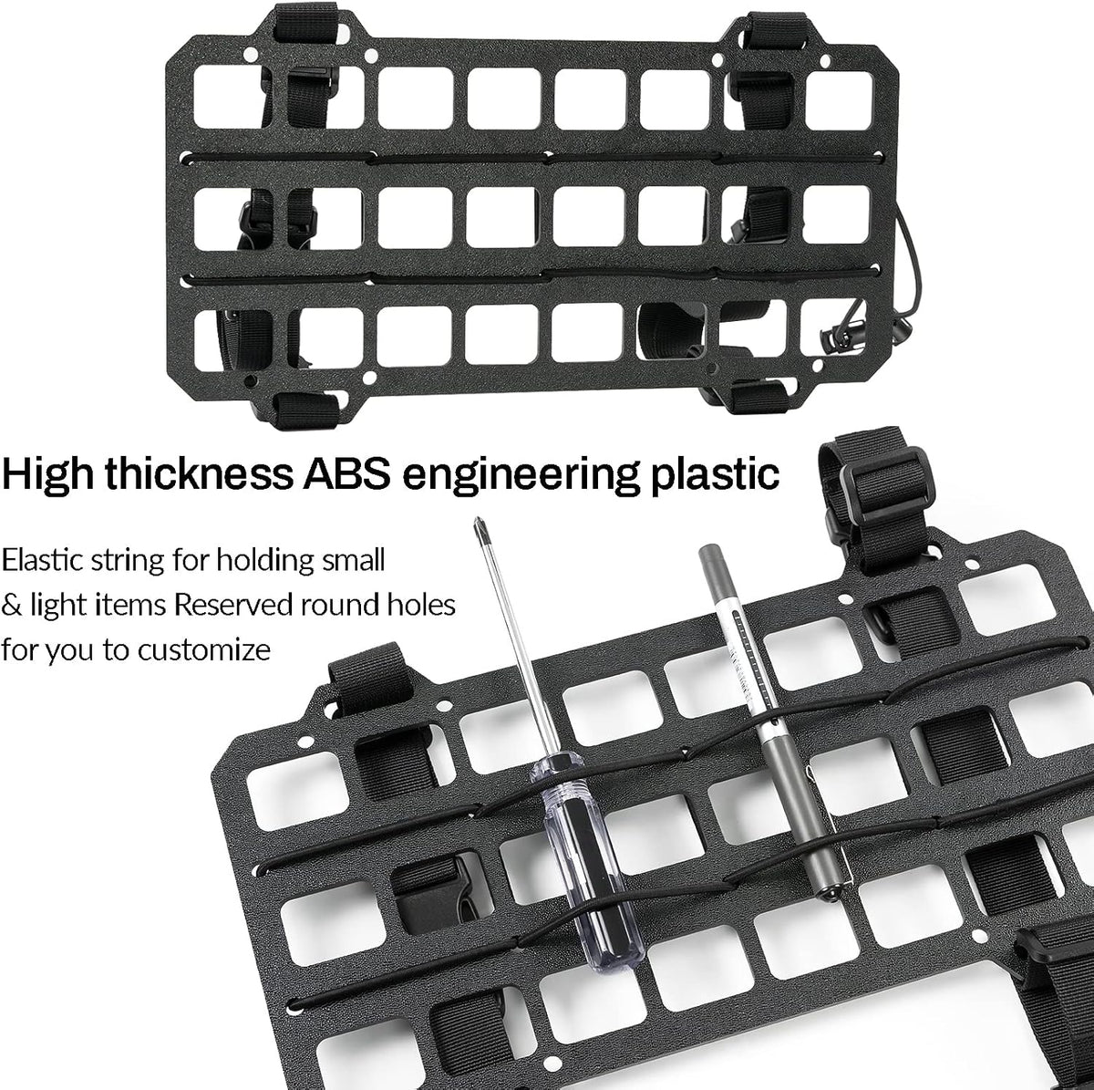 2 Pcs Vehicle Molle Panel Tactical Visor Organizer for Car Visor/Headrest/Seat Back, Gear Holder and Accessories Pouches for EDC Tools