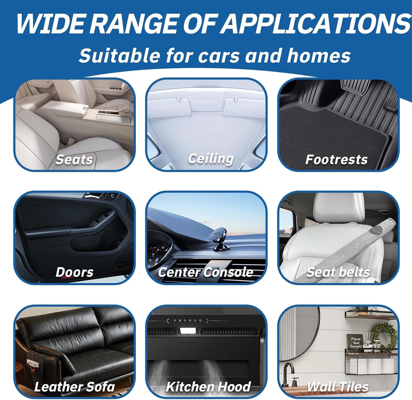 Car Headliner Cleaner, 256ML Multi-Functional Car Interior Roof Fabric Cleaner, Multi-Purpose Interior Stain Remover for Ceiling, Seats & Upholstery, No Rinse Required