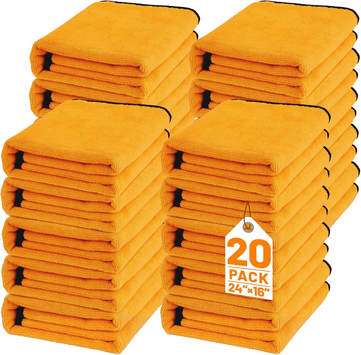 20 Pack Microfiber Car Drying Towel, 24" x 16" Microfiber Cleaning Towels