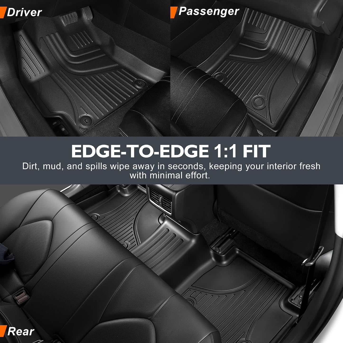 Floor Mats Fit for Hyundai Elantra Gas 2021-2026 Elantra N Cargo Liner | Not for Hybrid. Custom Fit Floor Liners. All-weather Protection. Waterproof. Easy to Clean. Heavy Duty