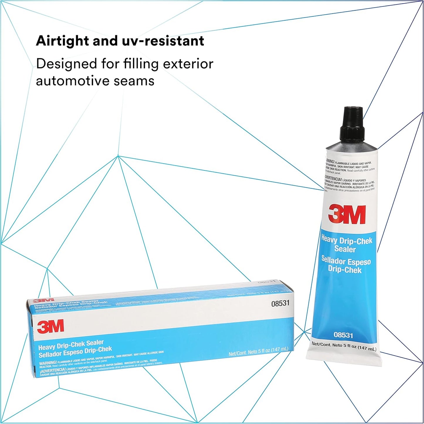 3M Heavy Drip-Chek Sealer, 08531, Heavy-Based, Weather-Resistant, Non-Sagging, 5 oz Tube , Black